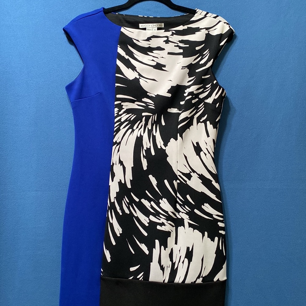 Very elegant dress with short sleeves and side zipper Maggy London size 8 used - Picture 12 of 12